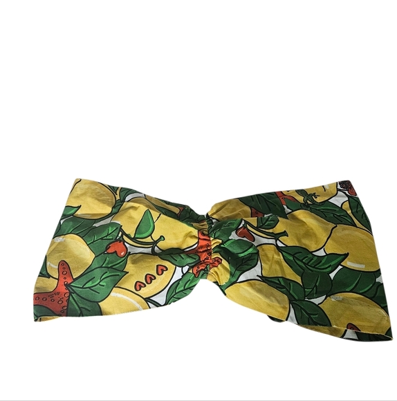 Alessandro Enriquez Lemon Print Tie Back Tube Top IT 42 - Picture 2 of 14